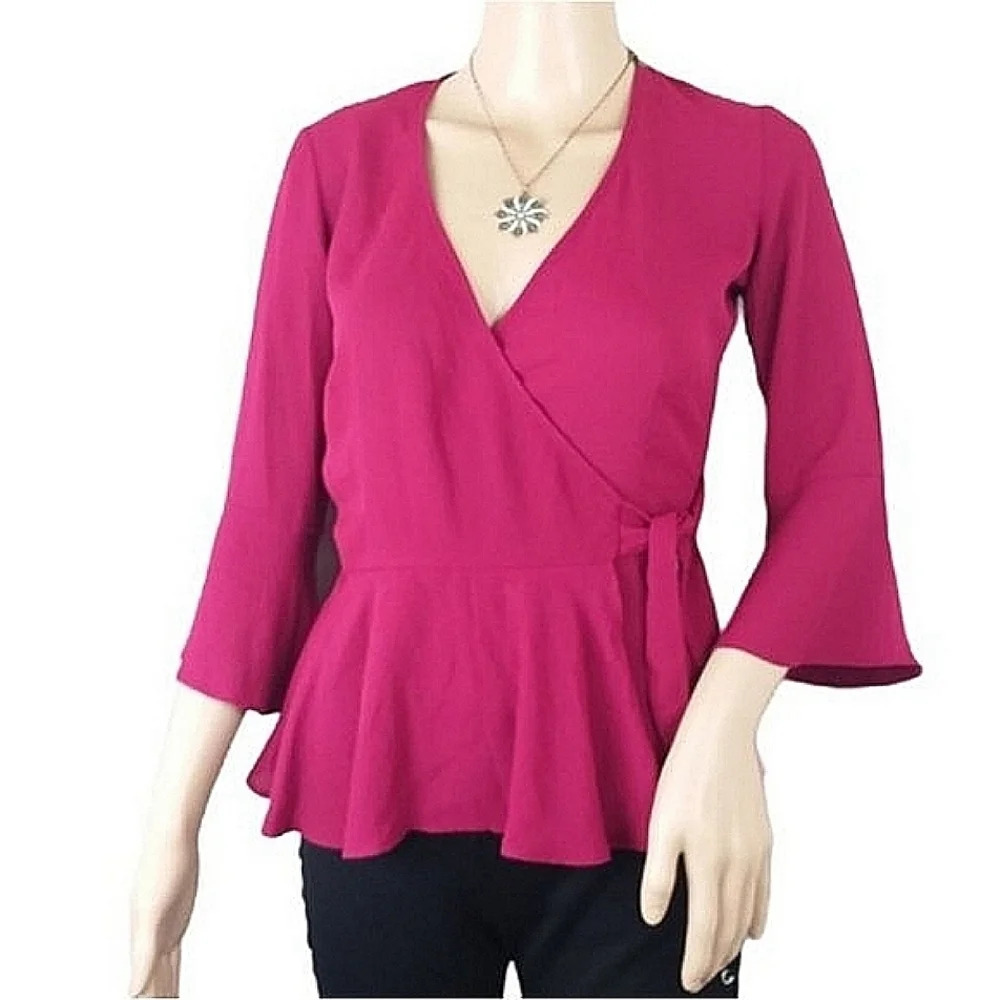 Candies Pink Peplum Wrap Top